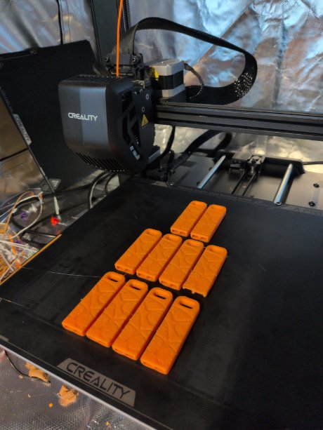 Whistles being 3D printed